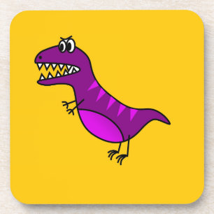 Porta-copo Dinossauro roxo, bravo e bonito desenho animado