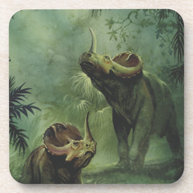 Porta-copo Dinossauros Vintage, Centrosaurus na Selva (Frente)