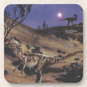 Porta-copo Dinossauros Vintage, Dilophossauro numa Noite Estr