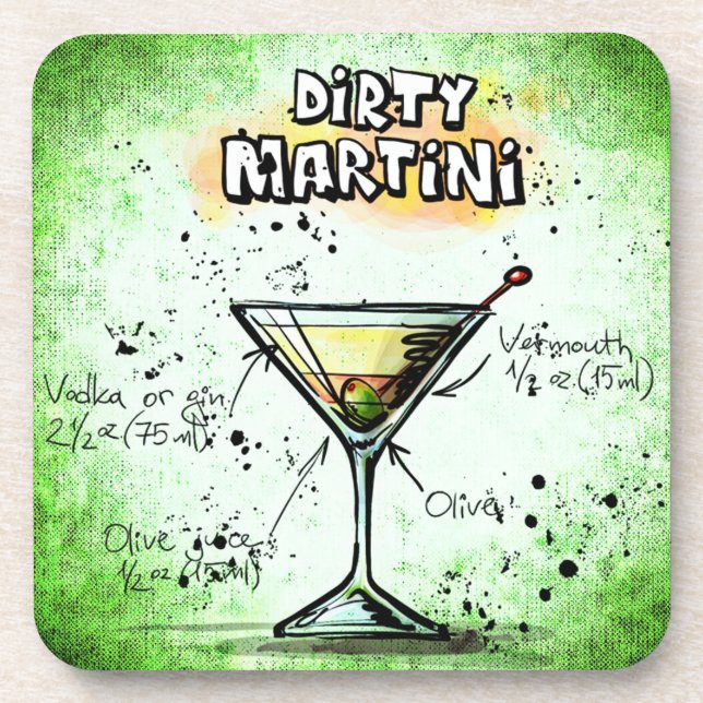 Porta-copo Dirty Martini Beber Receita (Frente)