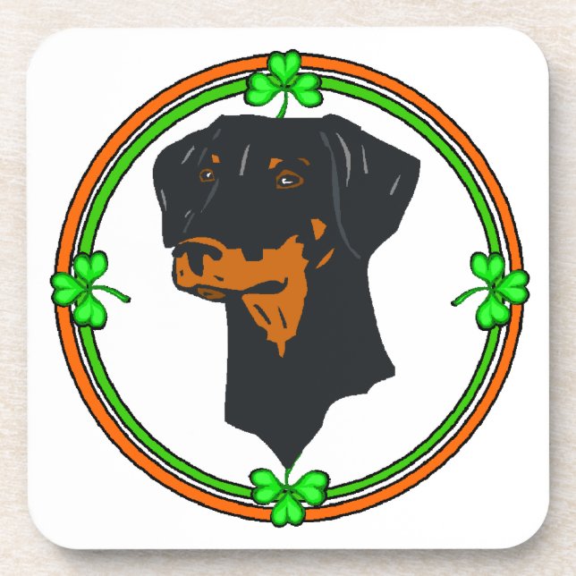 Porta-copo Doberman Pinscher St Patricks (Frente)