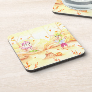 Porta-copo Doce caminhada do outono na floresta