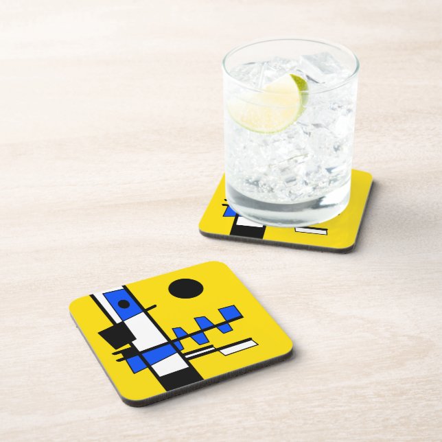Porta-copo Dois Lados Da Etnicidade Amarelo Azul Preto Branco (Lado Direito)