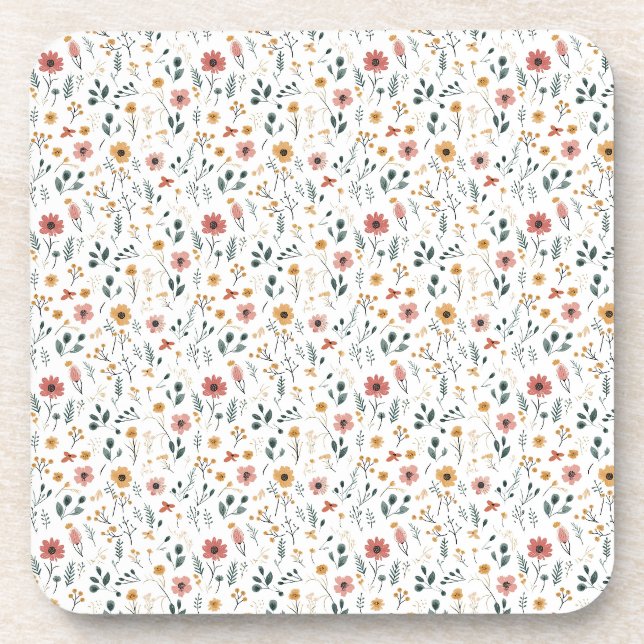 Porta-copo Doodle de Flor Silvestre (Frente)