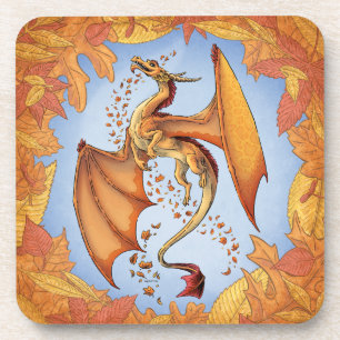 Porta-copo Dragão alaranjado da arte da fantasia da natureza