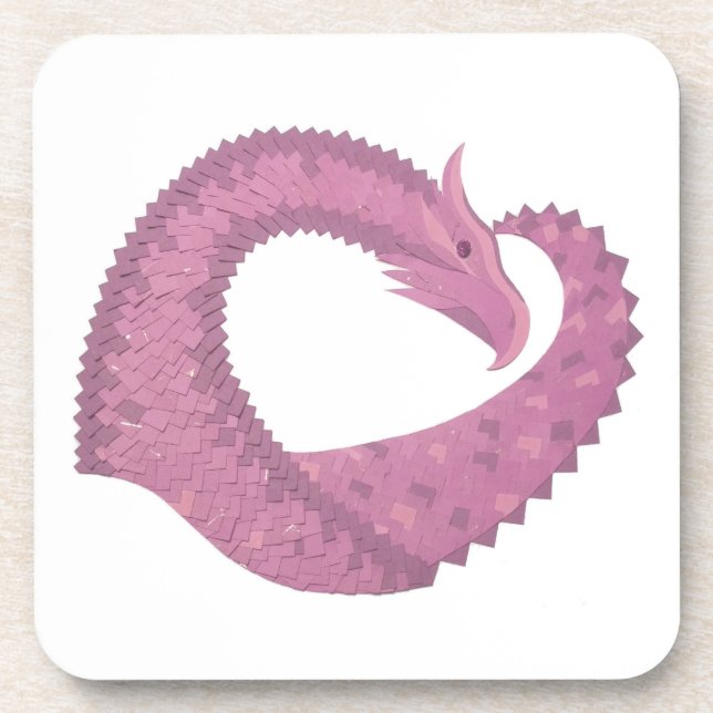 Porta-copo Dragão do coração Mauve em branco (Frente)