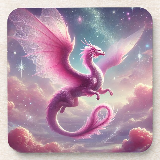 Porta-copo Dragão Rosa (Frente)