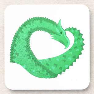 Porta-copo Dragão verde no branco