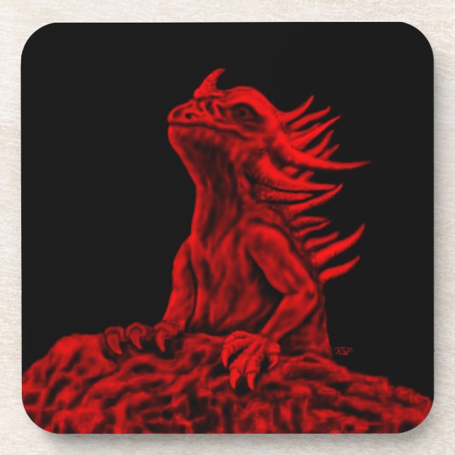 Porta-copo Dragão vermelho pequeno (Frente)