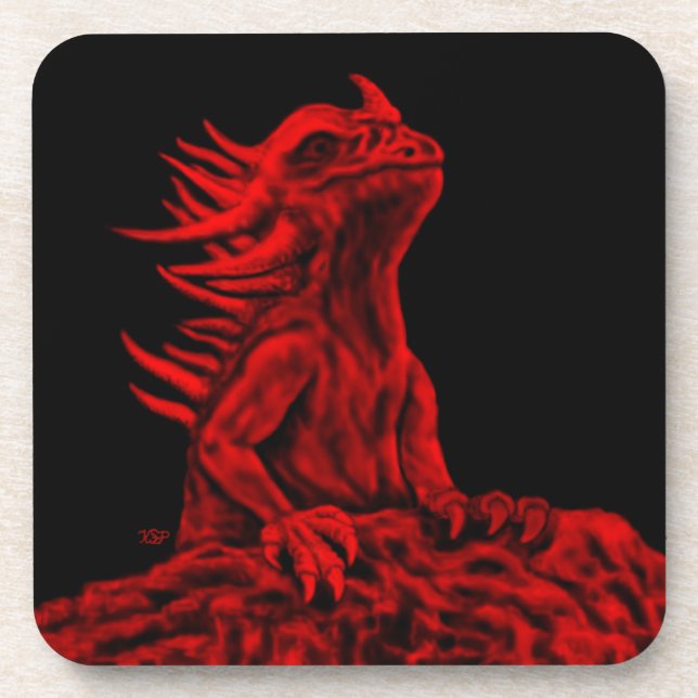 Porta-copo Dragão vermelho pequeno (Frente)