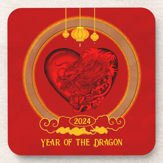 Porta-copo Dragon Heart, ano do dragão (Frente)