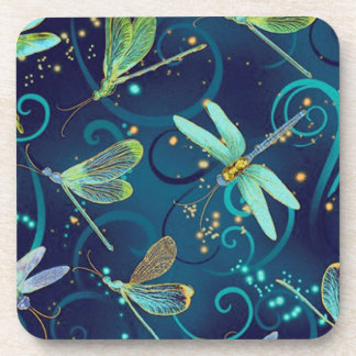 Porta-copo Dragonflies Teal Set de 6