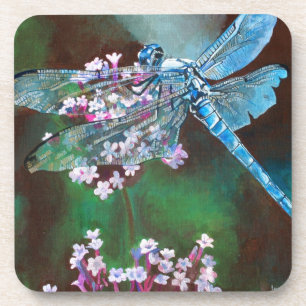 Porta-copo Dragonfly Azul Descansada Em Alho Selvagem