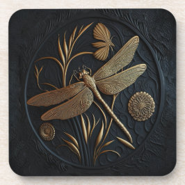 Porta-copo Dragonfly de Ouro Elegante em Filigrana de Bronze