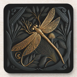 Porta-copo Dragonfly de Ouro Elegante em Filigrana de Bronze