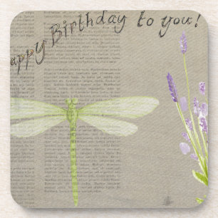 Porta-copo dragonfly happy birthday