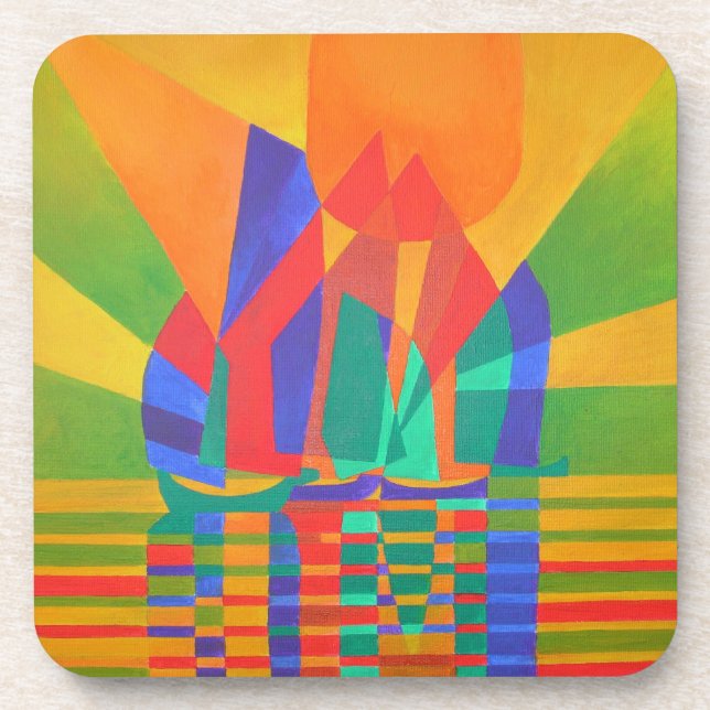 Porta-copo Dreamboat A Cubist Lixo Em Cores Primárias (Frente)