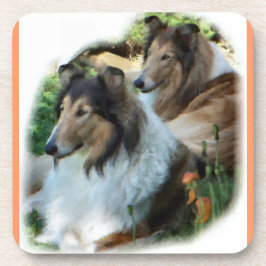 Porta-copo Duas Collies Sable Rough