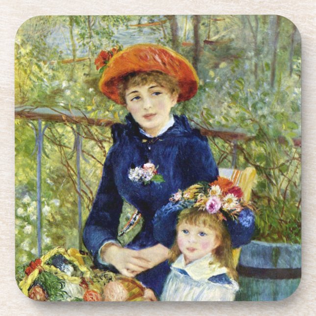 Porta-copo Duas Irmãs (Na Varanda) de Pierre Renoir (Frente)