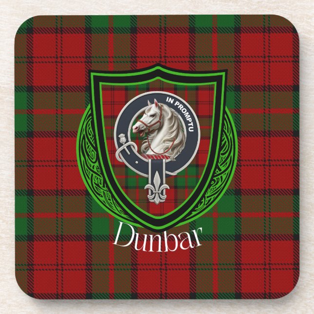 Porta-copo Dunbar Scottish Clan Tartan & Crest (Frente)