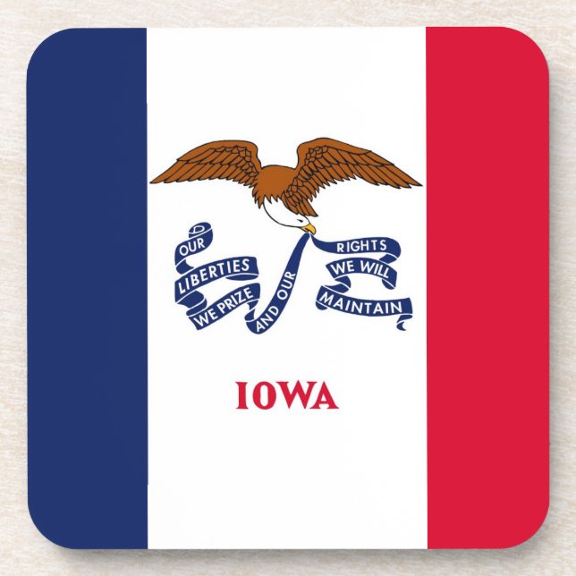 Porta-copo Duro de plástico com bandeira de Iowa, EUA (Frente)