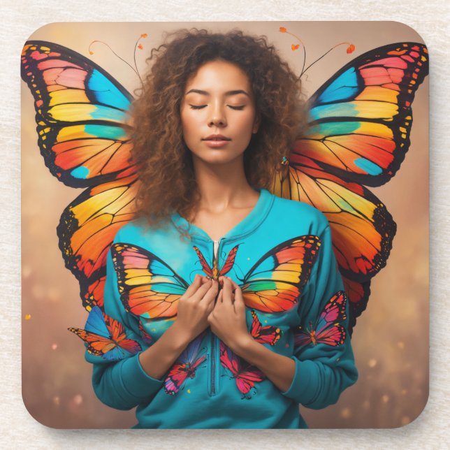 Porta-copo "Duro de plástico de borboleta silenciosa" (Frente)