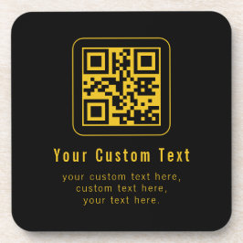 Porta-copo Editable QR Code & Text Template | Black & Gold