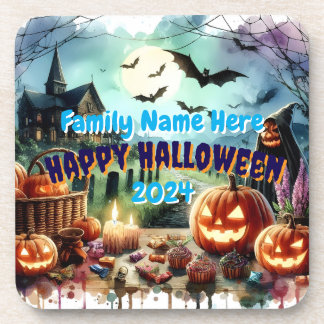 Porta-copo Eerie Halloween Night Watercolor