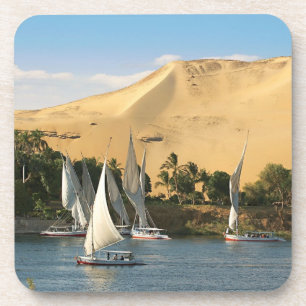 Porta-copo Egito, Aswan, Rio Nilo, embarcações de navegação F