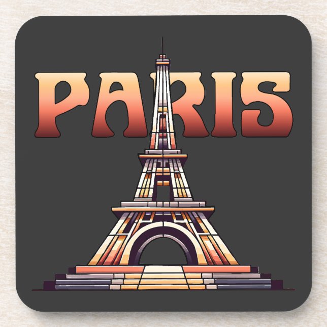 Porta-copo Eiffel Tower Paris França (Frente)