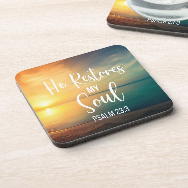 Porta-copo Ele Restaura minha alma (Left Side)