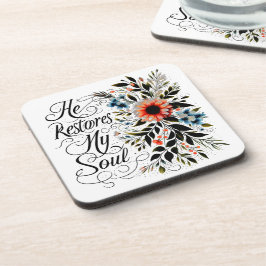Porta-copo Ele restaura minha alma floral