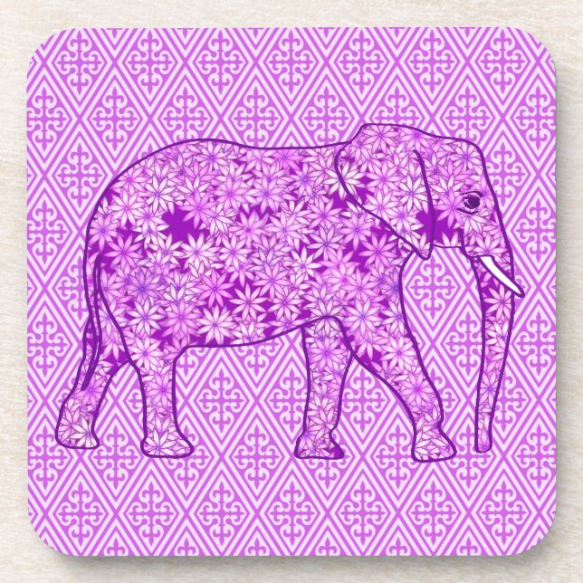 Porta-copo Elefante da flor - roxo ametista (Frente)
