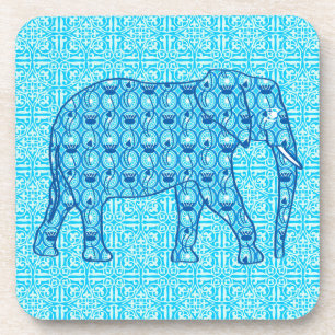 Porta-copo Elefante de flor de lótus - turquesa