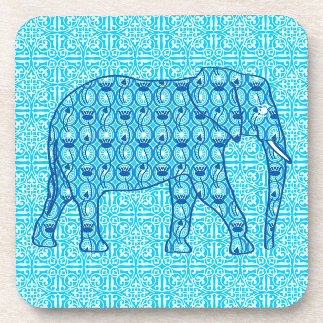 Porta-copo Elefante de flor de lótus - turquesa (Frente)