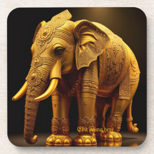 Porta-copo Elefante Dourado Real