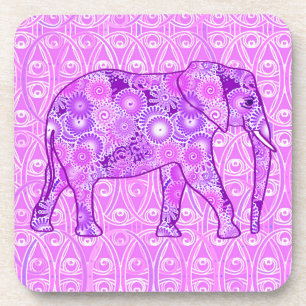 Porta-copo Elefante em redemoinho fractal - roxo e orquídea
