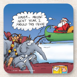 Porta-copo Elefantes de Papai Noel Cartoon de Férias