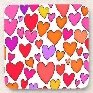 Porta-copo Elegância Chic Hearts: Amor Feliz