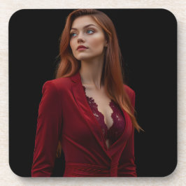 Porta-copo Elegância devastadora: um retrato vermelho gótico