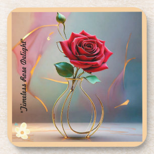 Porta-copo "Elegância Rosa Dourada"