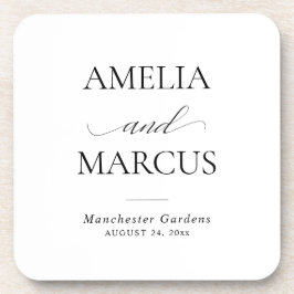 Porta-copo Elegant Classic Script Calligraphy Wedding