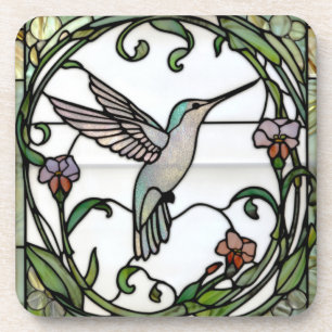 Porta-copo Elegante arte de vidro manchado art nouveau beija-