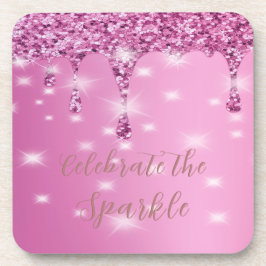 Porta-copo Elegante Brilho Rosa Quente Drip Despedida de Solt