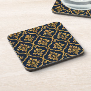 Porta-copo Elegante Design de Motivo Vintage em Damasco Doura