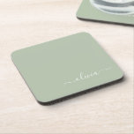 Porta-copo Elegante do Monograma Moderno Minimalista Verde Sa<br><div class="desc">Apresentando nossa Coleção Elegante do Monograma Moderno Minimalista Verde: Elevem sua estética com sofisticação serena e elegância eterno. Nossa coleção mostra designs minimalistas em uma matiz verde tranquila, complementada por monogramas refinados adaptados ao seu estilo pessoal. De papelaria polida a acessórios versáteis, cada peça da nossa coleção é meticulosamente trabalhada...</div>