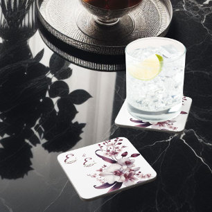 Porta-copo Elegante Floral Personalizado 