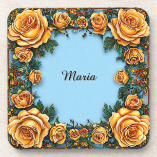 Porta-copo Elegante Moldura Floral