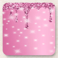 Elegante Pingente Brilhante Rosa Quente para Bebid