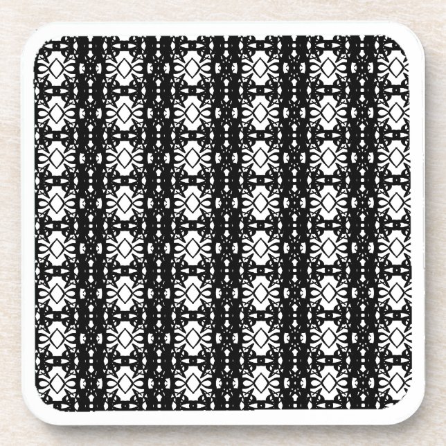Porta-copo Elegante Preto e Branco (Frente)